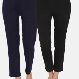 Clovia Multicolor Cotton Pyjamas (Pack Of 2)-image-15