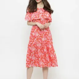 Sera Pink Floral Print Dress-image-25
