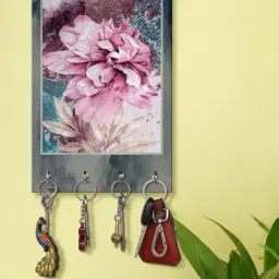 999Store Grey & Pink MDF  Key Holder - Set of 1-16