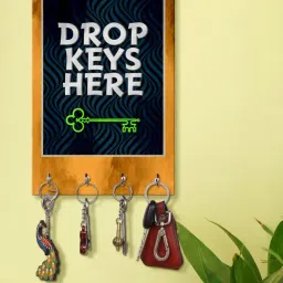 999Store Brown & Black MDF  Key Holder - Set of 1-30