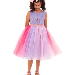 A Little Fable Kids Lavender Embellished Dress-image-79