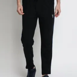 Van Heusen Athleisure Regular Fit Smart Tech Easy Stain Release Solid Trackpants - Black-22