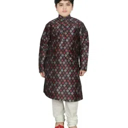 SG Yuvraj Kids Navy Printed Kurta Set-image-62