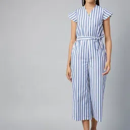 StyleStone Blue & White Striped Jumpsuit-43