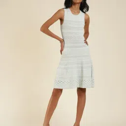 Label Ritu Kumar Sage Green Above Knee A-Line Dress-image-33
