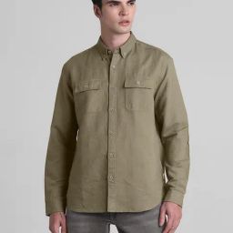 Jack & Jones Sepia Tint Linen Slim Fit Shirt-image-19