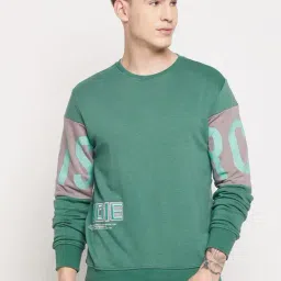 Duke Stone Green Regular Fit Printed Sweatshirt-picture-2
