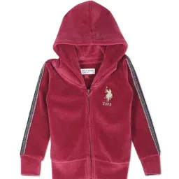 U.S. Polo Assn. Kids Dark Pink Solid Full Sleeves Hoodie-picture-45