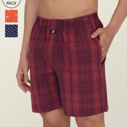 XYXX Multi Cotton Relaxed Fit Checks Boxers - Pack Of 3-image-51