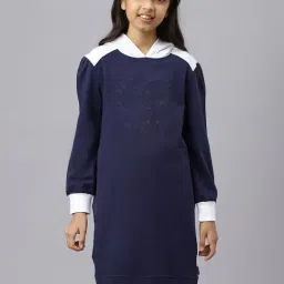 Beverly Hills Polo Club Kids Navy Logo Print Full Sleeves Hoodie Dress-image-42