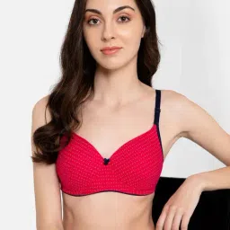 Clovia Red Cotton Printed Full Coverage T-Shirt Bra-image-83