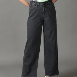 SHOWOFF Dark Grey Regular Fit High Rise Jeans-picture-15