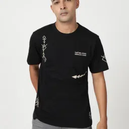 Lee Black Cotton Comfort Fit Printed T-Shirt-picture-38