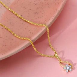 GIVA 18k Yellow Gold Anemone Lab Grown Diamond Pendant-image-14