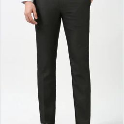 Peter England Black Blended Slim Fit Polka Dot Trousers-image-30