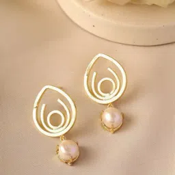 Priyaasi Gold Beads Beaded Contemporary Drop Earring-image-62