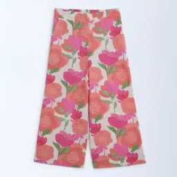 Utsa Kids by Westside Pink Foliage Printed Cotton-Blend Ethnic Pants-picture-8