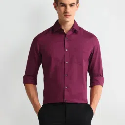 Arrow Purple Cotton Slim Fit Shirt-picture-18