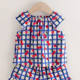 NEXT Infant Girls Pure Cotton Swim Top & Shorts Set-picture-43