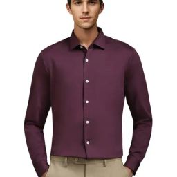 Louis Philippe Purple Cotton Slim Fit Shirt-image-19
