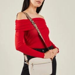 Accessorize London Cream Solid Sling Handbag-picture-16