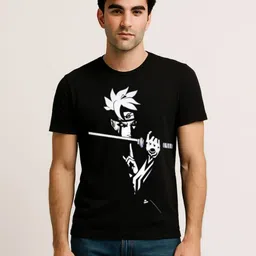 Be Crazy Men Naruto Graphic Printed Round Neck Cotton T-shirt-image-95