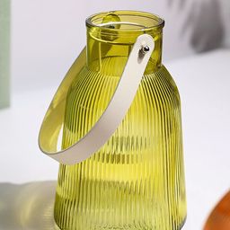 MARKET99 Yellow & White Textured Cylindrical Glass T-Light Candle Holder-8