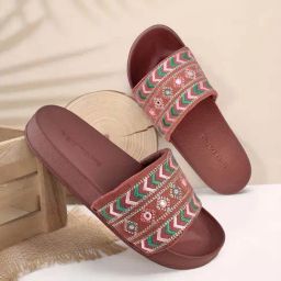 Red Tape Women's Brown Slides-image-90