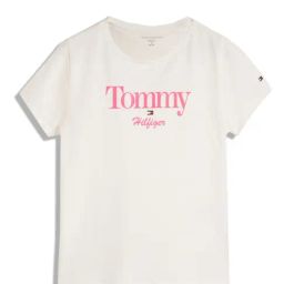 Tommy Hilfiger Kids White Greige Printed Regular Fit T-Shirt-image-10