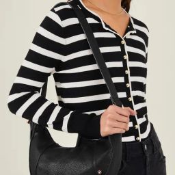 Accessorize London Black Solid Sling Handbag-17