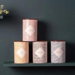 Nestroots Exquisite Floral Stainless Steel Kitchen Storage Jar With Lid 300ml - Set of 4-37