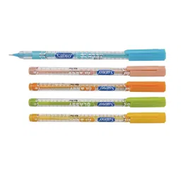 Saino Glassy Ball Pen Blue Ink Color (Pack of 5)-19