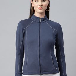 Nayam By Lakshita Fleece Stand Collar Sporty Jacket-image-99