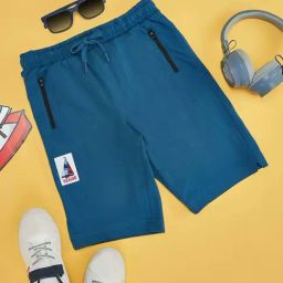 Pantaloons Junior Kids Sapphire Blue Cotton Printed Shorts-image-89