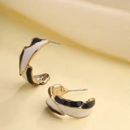 Priyaasi Gold Plated Half Hoop Earring-48