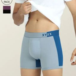 XYXX Sky Blue & Purple Micro Modal Trunks - Pack of 2-picture-31
