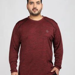 Chkokko Maroon Relaxed Fit Solid T-Shirts-image-63