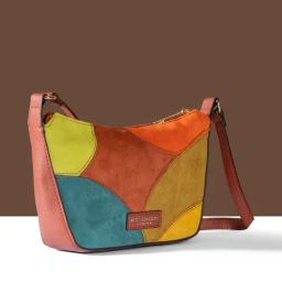 Accessorize London Brown Color Block Sling Handbag image 4