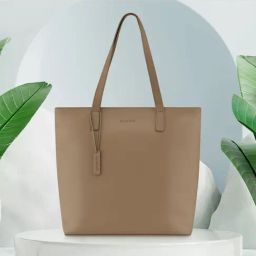 Fastrack Tan Faux Leather Solid Tote Handbag-image-5