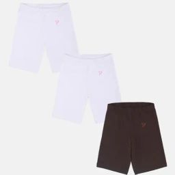 TWIN BIRDS Kids White & Brown Solid Shorts (Pack Of 3)-image-31