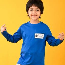 Anthrilo Boys Royal Blue Printed Full Sleeves T-Shirt-image-102