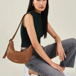 Accessorize London Brown Solid Sling Handbag-44