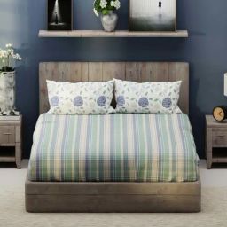 Bianca Santiago Green & Blue Fabric 192 TC 140 GSM King Size Bedsheet With 2 Pillow Covers-image-21