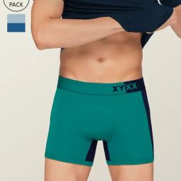 XYXX Green & Sky Blue Micro Modal Trunks - Pack of 2-picture-37
