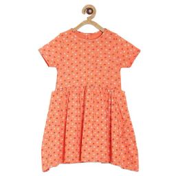MINIKLUB Girls Orange Printed Dress-picture-18