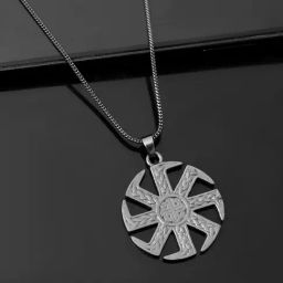 Voylla Black Eclipse Wheel of Power Pendant-picture-12