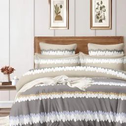Romee Grey Cotton Abstract Blankets Quilts and Dohars-image-83