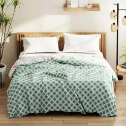 Bianca Denim Feel Green Fabric 192 TC 150 GSM Double Comforter-picture-23