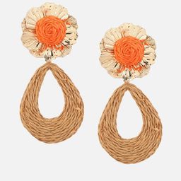 Beatnik Gold-Plated Floral Shaped Drop Earrings-18