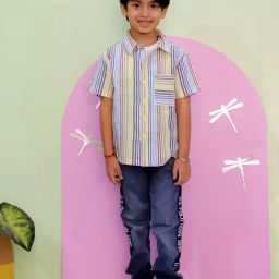 The Mom Store Boys Multicolor Cotton Striped Shirt-picture-37